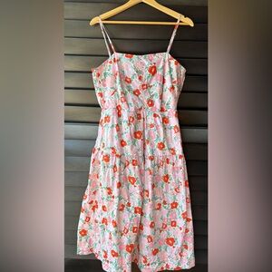 💥SALE💥 Free Assembly Sun Dress Medium Pink Green Spaghetti Straps Pockets